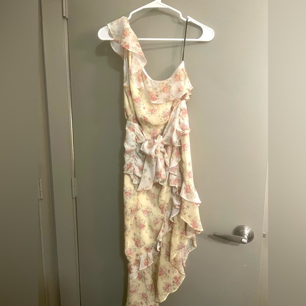 Majorelle (Revolve) One shoulder dress.